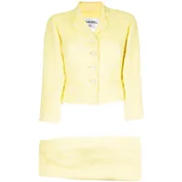chanel pre-owned jupe de tailleur en tweed (2010) - jaune
