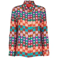 la doublej chemise boy en soie à imprimé géométrique - multicolore