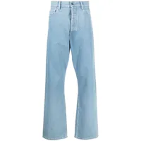 nanushka jean droit à taille haute - bleu