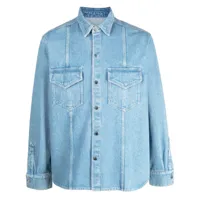 nanushka chemise en jean à boutonnière - bleu