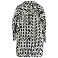 alberta ferretti manteau en laine vierge à motif géométrique - noir