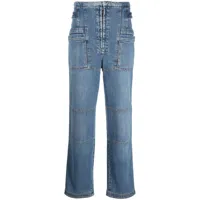 stella mccartney jean droit à poches cargo - bleu