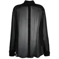 maison margiela chemise en soie à coutures signature - noir