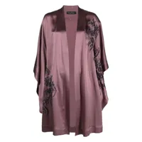 carine gilson veste d'inspiration kimono calais-caudry en dentelle - violet