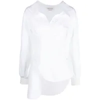 alexander mcqueen chemise à design cache-cœur - blanc