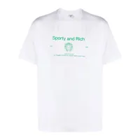 sporty & rich t-shirt à logo crest imprimé - blanc