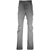 11 by boris bidjan saberi pantalon droit à fermeture décalée - gris