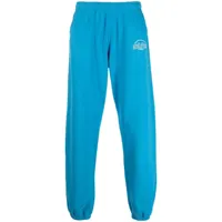 sporty & rich pantalon de jogging athletics en coton - bleu
