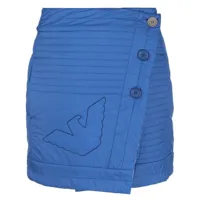 emporio armani jupe boutonnée à design matelassé - bleu