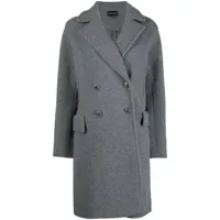 emporio armani manteau à boutonnière croisée - gris
