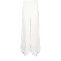 natasha zinko pantalon de pyjama à effet usé - blanc