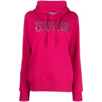 versace jeans couture hoodie à logo imprimé - rose