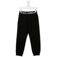 dolce & gabbana kids pantalon de jogging à taille à logo - noir