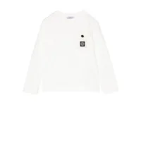 stone island junior t-shirt à motif compass signature - blanc