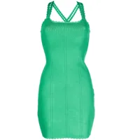 victoria beckham robe courte à bretelles croisées - vert