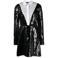 giambattista valli robe-chemise à fleurs en dentelle - noir