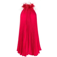 styland robe courte à design plissé - rouge
