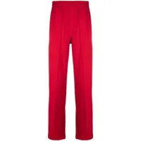 styland pantalon en coton à coupe droite - rouge
