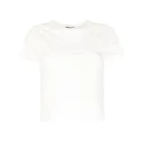 cynthia rowley t-shirt en coton à détails perforés - blanc