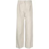 low classic pantalon plissé à taille haute - tons neutres