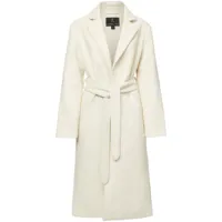unreal fur manteau love affair portefeuille à taille ceinturée - blanc