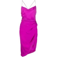 gauge81 robe en soie à ourlet fendu - violet
