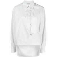 low classic chemise rayée à manches longues - blanc