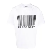 vtmnts t-shirt à imprimé code-barres - blanc