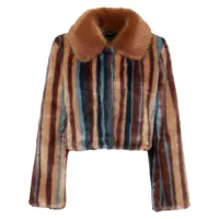unreal fur veste rhapsody crop à rayures - multicolore