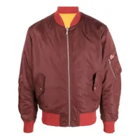 diesel veste zippée à patch logo - rouge