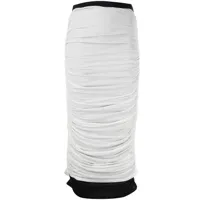 simon miller jupe mi-longue pluto à design drapé - blanc