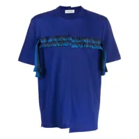 lanvin t-shirt en coton à logo brodé - bleu