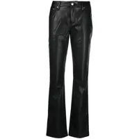 misbhv pantalon droit en cuir artificiel - noir
