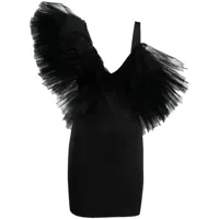 alchemy robe courte en tulle à volants - noir