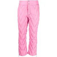 khrisjoy pantalon de ski à matelassage à chevrons - rose