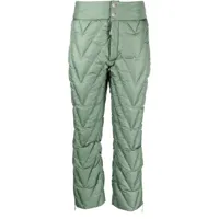 khrisjoy pantalon de ski à matelassage à chevrons - vert