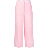 cecilie bahnsen pantalon jaylee court à design matelassé - rose