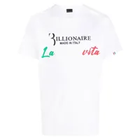 billionaire t-shirt à logo imprimé - blanc