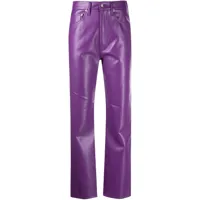 agolde pantalon droit à taille mi-haute - violet