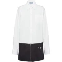prada robe-chemise bicolore à design à empiècements - blanc