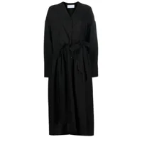 christian wijnants robe plissée à boutonnière - noir