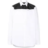 raf simons chemise ghost à design bicolore - blanc