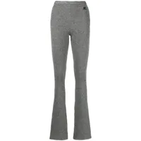 courrèges pantalon évasé en maille - gris
