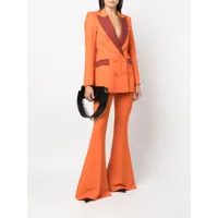hebe studio blazer bicolore à boutonnière croisée - orange