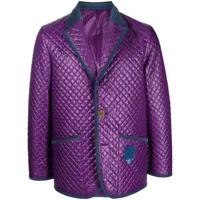 fumito ganryu blazer boutonné à design matelassé - violet