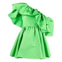alexander mcqueen robe courte à volants - vert