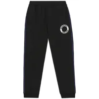 burberry pantalon de jogging à logo brodé - noir