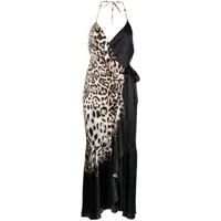camilla robe-portefeuille cool for cats en soie - noir