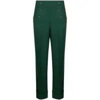 p.a.r.o.s.h. pantalon de tailleur à taille haute - vert