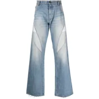 balmain exposed-pocket cotton jeans - bleu